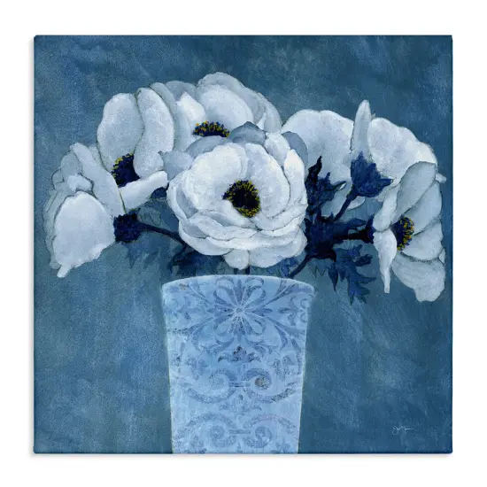 Stupell Industries Patterned Vase Flowers Canvas Wall Art Design by Janet Tava {1}