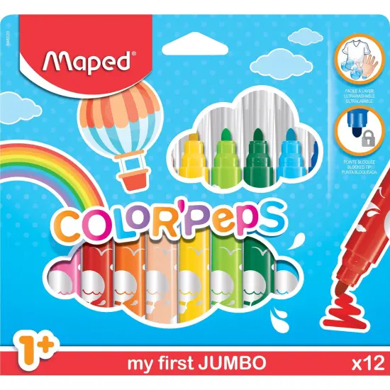 Color'Peps My First Safety Tip Ultrawashable Markers, Pack of 12 {1}