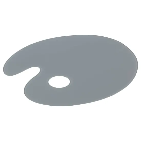 New York Central Grey Tempered Glass Palette 10x14" Oval &ndash; Scratch-Resistant, Easy-to-Clean Artist Palette for Precise Color Mixing, Reduced Glare, Solvent-Resistant {7}