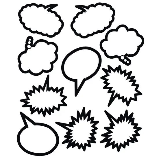 Superhero Black & White Speech/Thought Bubbles Accents, Pack of 30 {1}