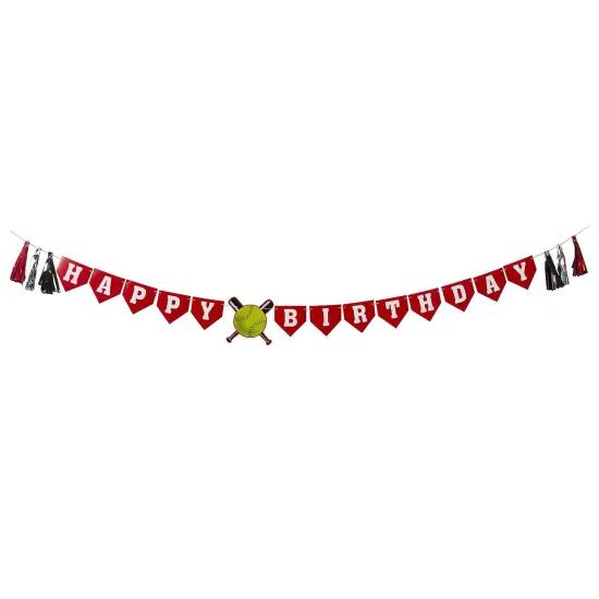 Softball Happy Birthday Banner {3}