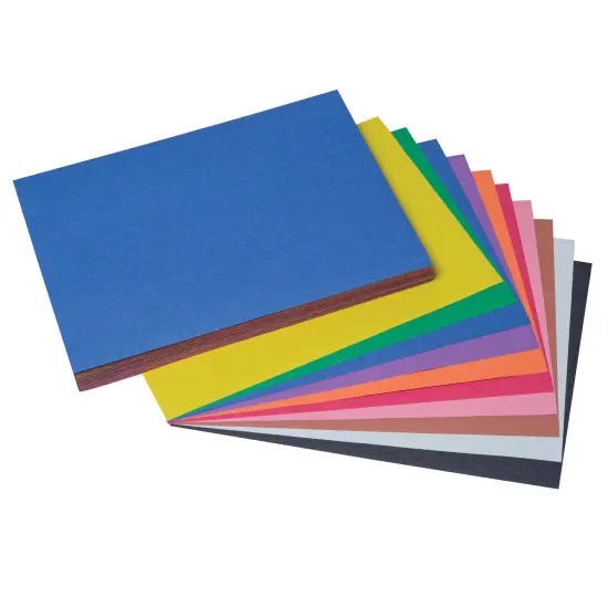 Construction Paper, 10 Assorted Colors, 9" x 12", 100 Sheets {1}