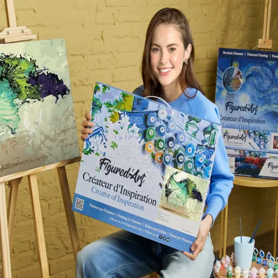 Figured'Art Paint by Numbers Kit for Adults with Frame Modern Dancers 16"x20" - Craft Art Painting DIY Kit Canvas Already Stretched on a Wooden Frame {2}