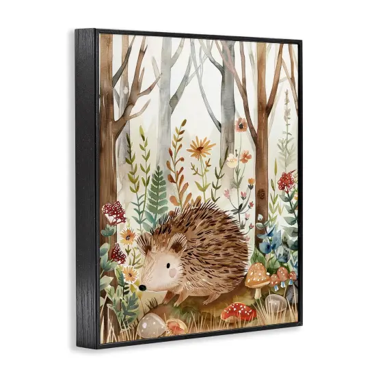 Stupell Industries Soft Woodland Hedgehog Framed Giclee Wall Art Design by LSR Design Studio {3}