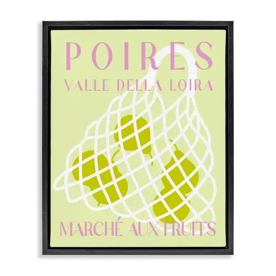 Stupell Industries Modern Pear Fruit Market Floater Framed Canvas Wall Art Design by Daphne Polselli {1}
