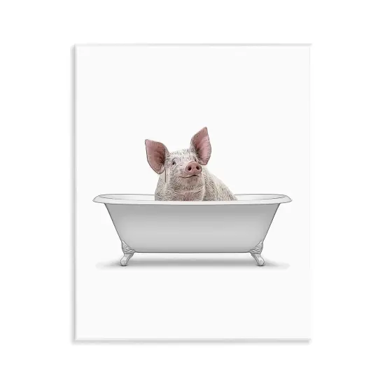 Stupell Industries Traditional Pig in Bath Wall Plaque Art Design by Annalisa Latella {1}