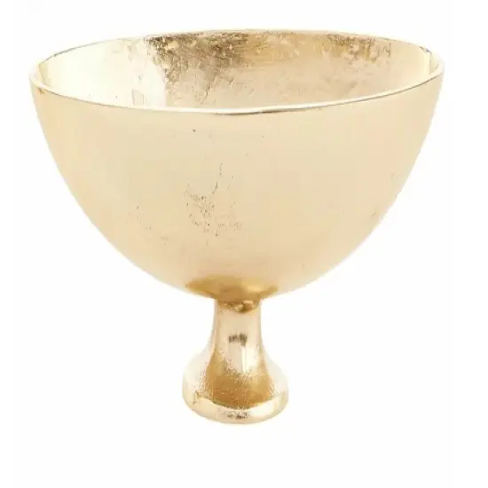 Gold Metal Compote Bowl &ndash; 11" Pedestal Vase for Floral Arrangements & Wedding Centerpieces {4}