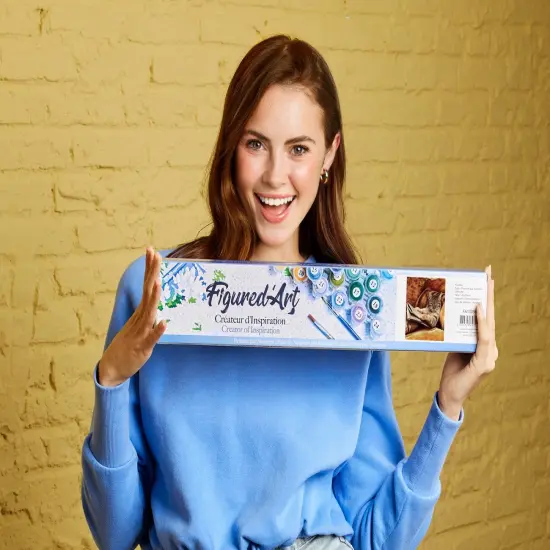 Figured'Art Paint by Numbers for Adults Don't mess with This Cat 16"x20" - Craft Art Painting DIY Kit Rolled Canvas without frame {2}