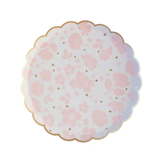 PETAL PINK ELEGANT FLORAL DESSERT PLATES {5}