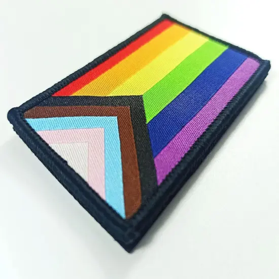 2 Pack Pride Progress Rainbow Flags Patch LGBTQ Flag Patches Tactical Gay Inclusive Rainbow Flag Patch for Backpack Hat Team Patch {2}