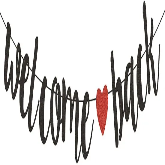 Welcome Back Banner Black Back to School Decorations Hanging Banner {1}