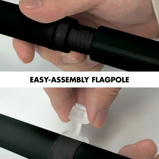 G128 Combo Pack: 6 Ft Tangle Free Aluminum Spinning Flagpole (Black) & Tuvalu Tuvaluan Flag 3x5 Ft, LiteWeave Pro Series Printed 150D Polyester | Pole with Flag Included {6}