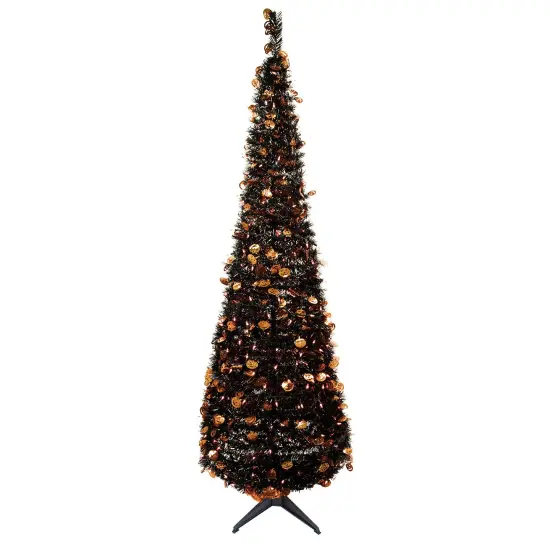 Northlight Pre-Lit Pop Up Jack O' Lantern Artificial Halloween Tree - 6' - Orange Lights Green {3}