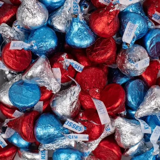 Patriotic Candy Hershey's Kisses Chocolate with Red, Blue, & Silver Foil for 4th of July {1}