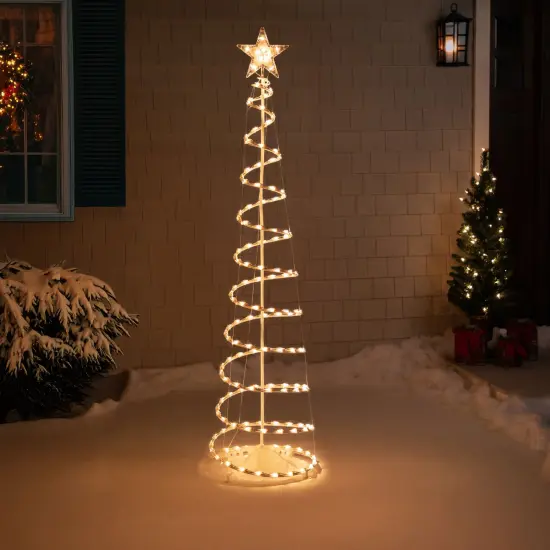 Northlight 6' Pre-Lit Spiral Christmas Tree - Clear Lights White {4}