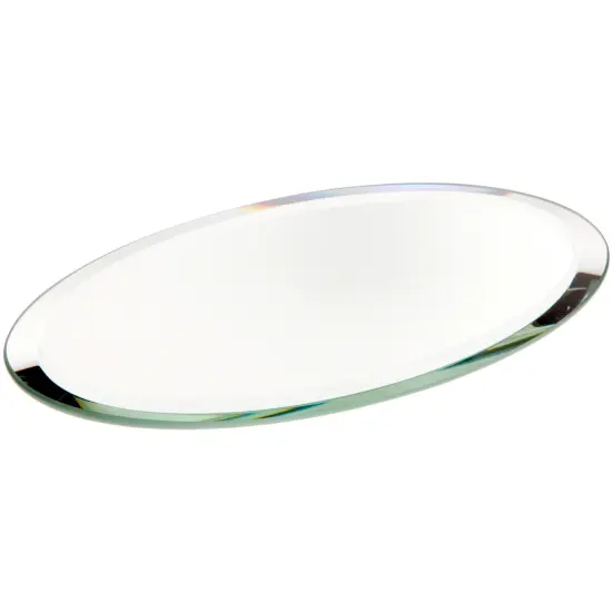 Plymor 3" x 5" Oval, 3mm Thick Beveled Glass Mirror {1}