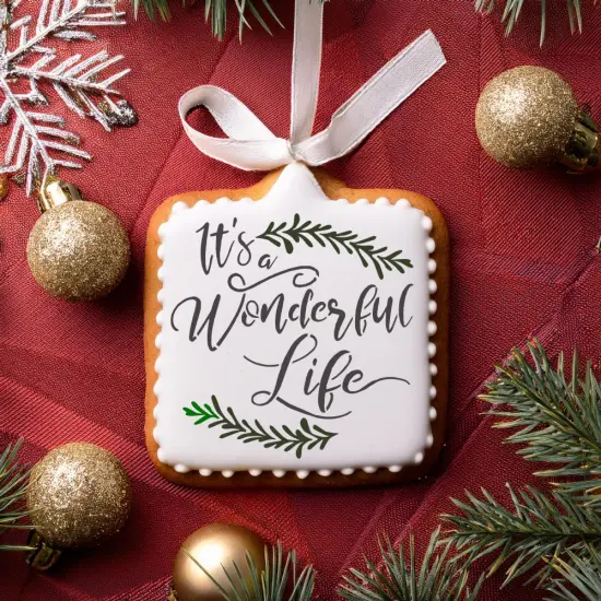 It's a Wonderful Life Cookie & Craft Stencil | CM169 by Designer Stencils | Cookie Decorating Tools | Baking Stencils for Royal Icing, Airbrush, Dusting Powder | Craft Stencils for Canvas, Paper, Wood | Reusable Food Grade Stencil {3}