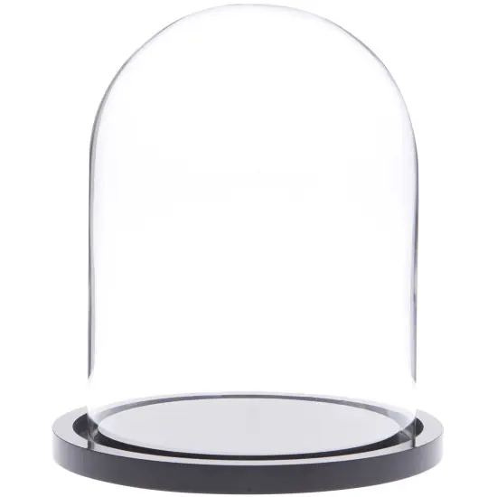 Plymor Mini Glass Display Dome Cloche (Black Acrylic Base) {1}