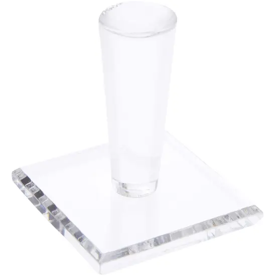 Plymor Clear Acrylic Display Sphere Holder Riser, 2.125" H x 1.5" W x 1.5" D (0.75" Circle) {2}