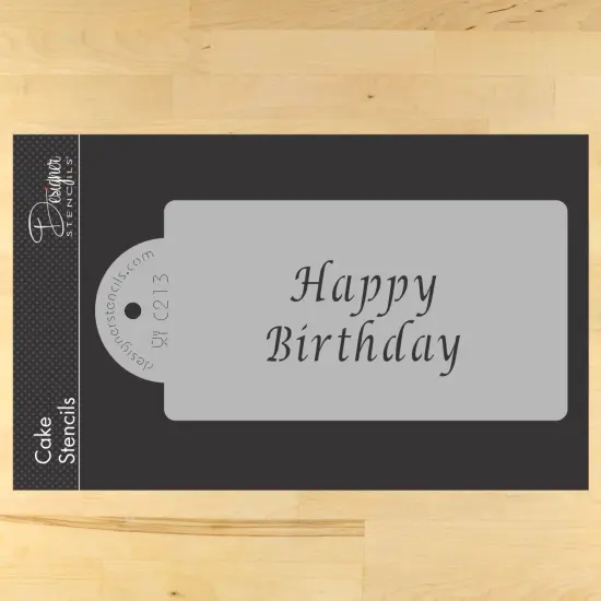 Happy Birthday Business Card Cookie Stencil | C213 by Designer Stencils | Cookie Decorating Tools | {1}