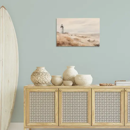 Stupell Industries Distant Lighthouse in Neutral Tones Canvas Design by Arlington Prints {2}