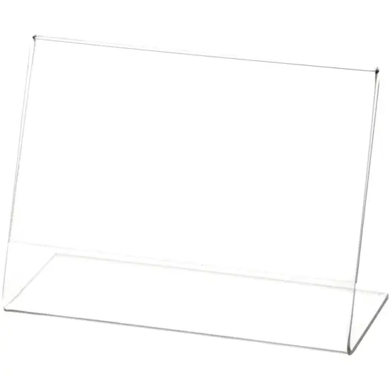 Plymor Clear Acrylic Sign Display / Literature Holder (Angled), 5" W x 3.5" H {2}