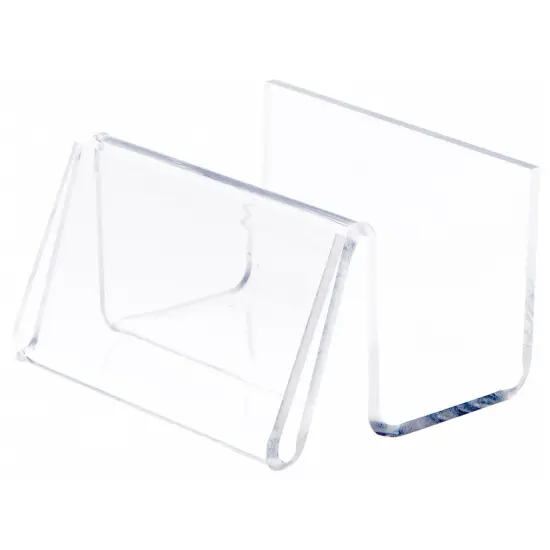 Plymor Clear Acrylic Deluxe Business Card Holder & Display (Horizontal), 3.5" W x 3" D x 2" H {1}