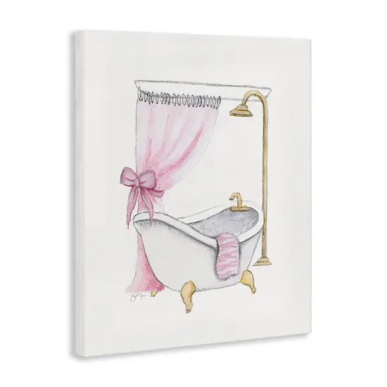 Stupell Industries Simple Glam Bathroom Tub Canvas Design by Janet Tava {3}