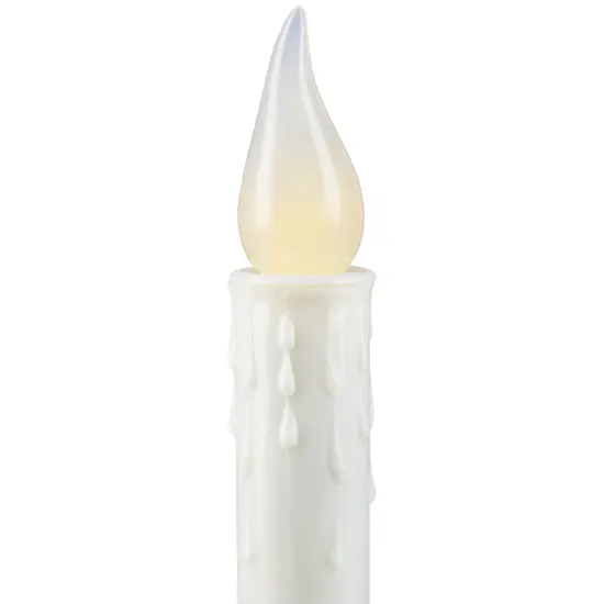 Northlight Flickering LED Window Candle with Timer - 8.5" - White and Brass {6}