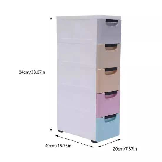 Plastic Clothes Storage Cabinet Closet Organizer Cupboard w/ 5 Drawers {2}