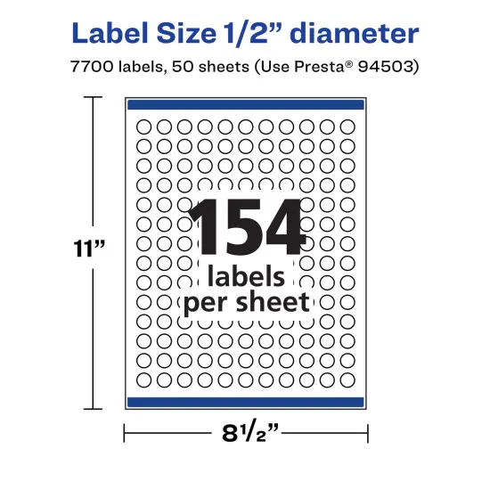 Avery Matte White Round Labels, 1/2" diameter {5}