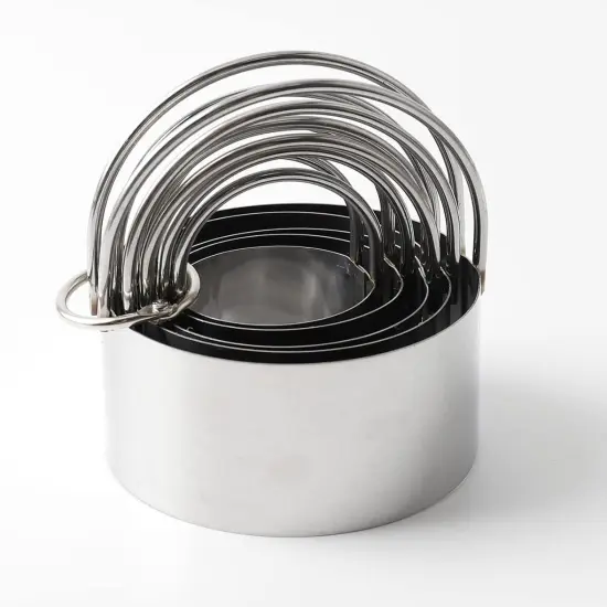 Cookie Cutters Set of 10, 5 Round and 5 Square Stainless Steel Handles {4}