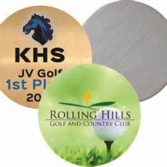 ChromaLuxe UniSub Gloss White Metal Trophy Disk - 2" Round 20 x Case 5572 {3}