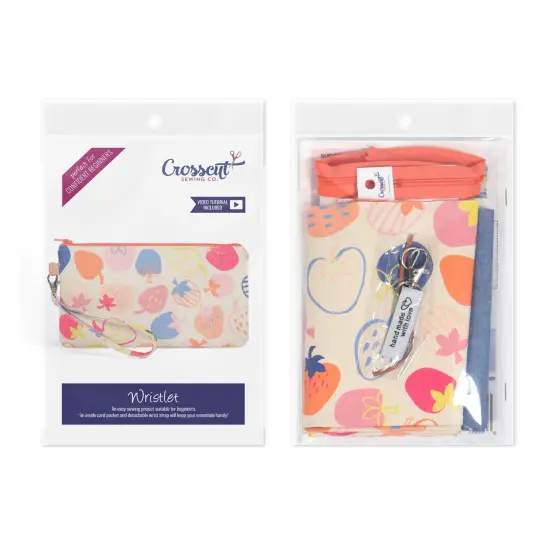 Crosscut Sewing Co.&reg; Wristlet Sewing Kit - Beginner Sewing Project Kit Strawberry {2}