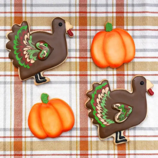 Thanksgiving Turkey Cookie Cutter Set 2-Piece Premium Stainless Steel {5}