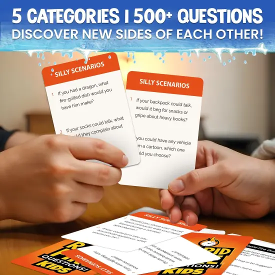 QUOKKA Kids Conversation Cards Game - Break The Ice Game for Kids and Families - Icebreaker Cards with 500+ Questions - Family Game for Kids 8-12 - Perfect for Family Game Night I Premium Version {2}