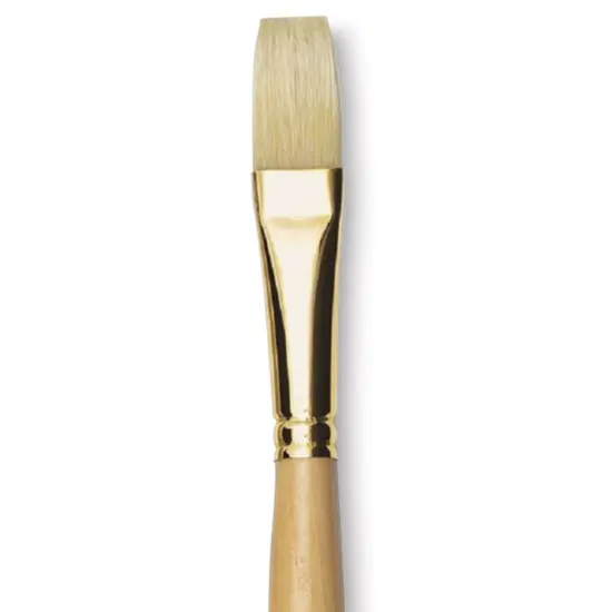 Rapha&euml;l D'Artigny Interlocked White Bristle Brush - Flat, Long Handle, Size 18 {1}
