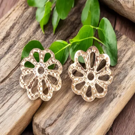 *50* 8mm 24k Gold Plated Brass Bead Caps {3}