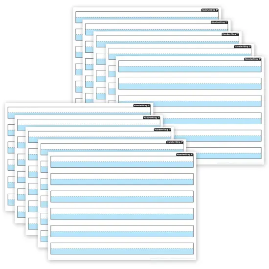 Smart Poly&reg; PosterMat Pals&trade; Space Savers, 13" x 9-1/2", 1" Handwriting Highlighted Blue, Pack of 10 {1}