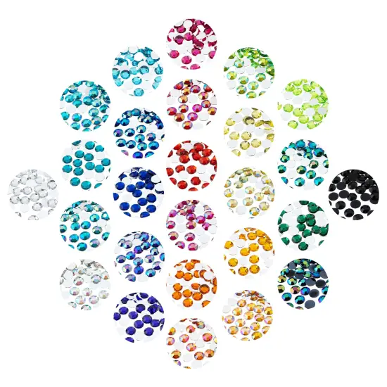 John Bead 8mm (SS39) Round Acrylic Flat Back Rhinestones, 1000pcs Aqua {5}