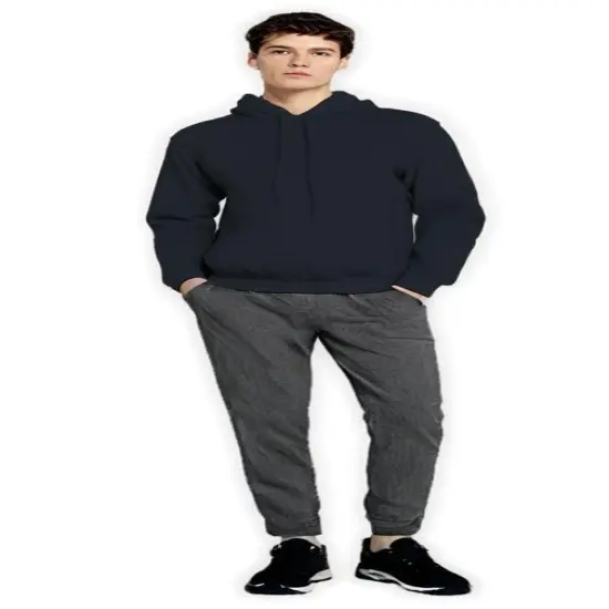 Gildan&reg; DryBlend Crew Neck Long Sleeve Hooded Sweatshirt Black {1}