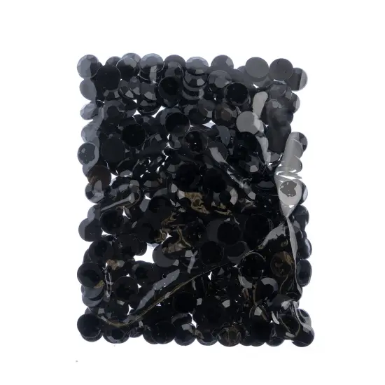 John Bead 12mm (SS50) Round Acrylic Flat Back Rhinestones, 400pcs Black {4}