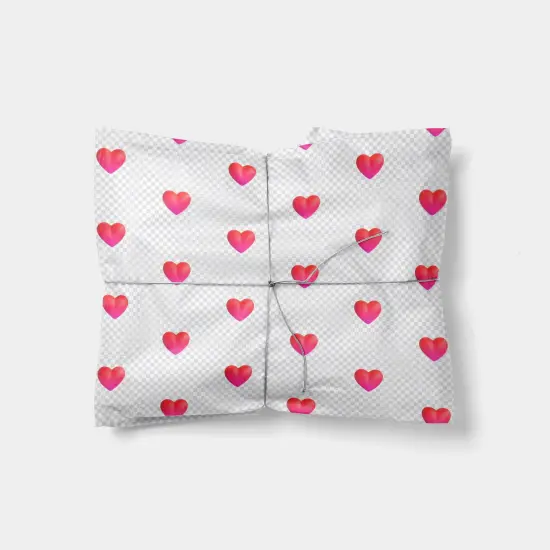 Red Heart Emoji Gift Wrap {1}