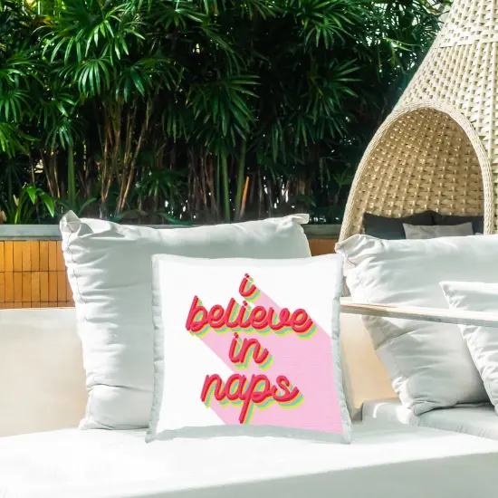 Bold Believe in Naps Design by Lil' Rue Outdoor Printed Pillow  {2}