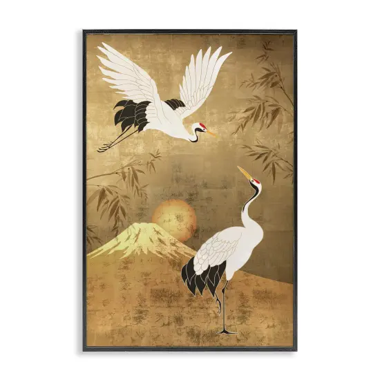 Stupell Industries Traditional Cranes & Mountain Framed Giclee Wall Art Design by Reinders {1}
