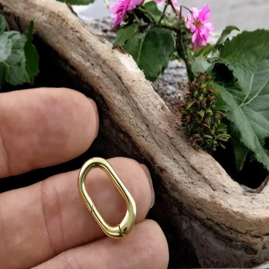 *5* 18x10x3mm 18k Gold Plated Oval Spring Ring Clasps {3}