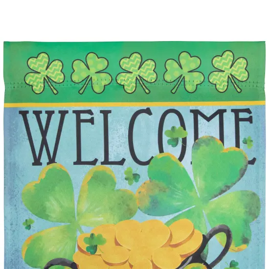 Northlight Pot of Gold "Welcome" St. Patrick's Day Outdoor Garden Flag - 12.5" x 18" Green {6}
