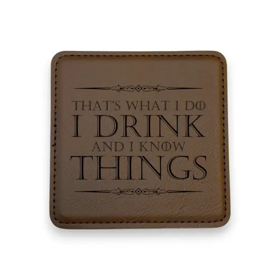Coaster - Thats what i do - SET OF 2 - Leather or Stitched Cork Stitched Cork/Black {2}