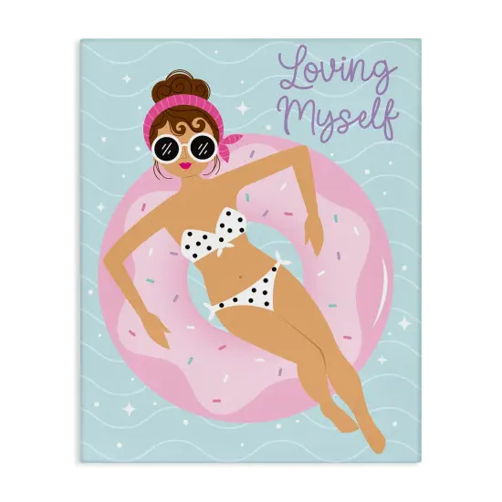 Stupell Industries Loving Myself Girl in Pool Canvas Wall Art Design by Ilis Avil&eacute;s {1}