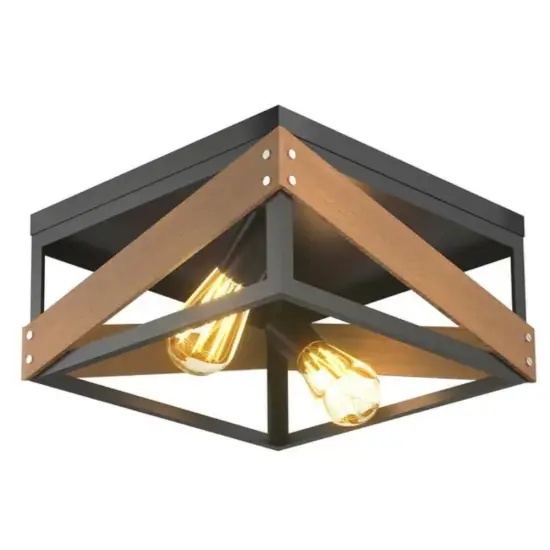 Living Room Adjustable Rustic Ceiling Geometric Lamp with Iron Shade {1}